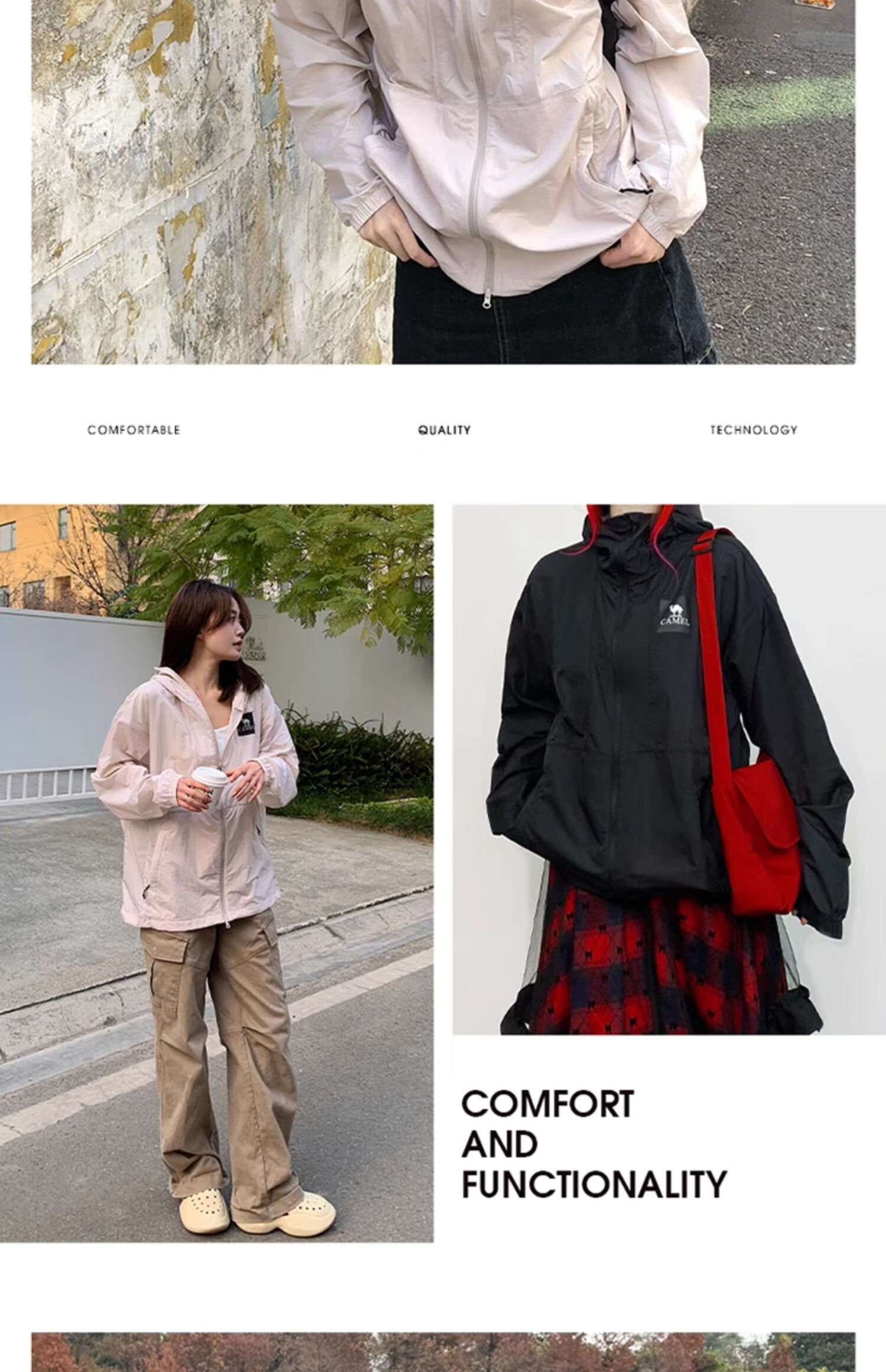 CAMEL [Panda Collaboration] Уличная одежда для защиты от солнца, UPF50+, уровень защиты от УФ 4, водоотталкивающая одежда для защиты от солнца Shanqiao 3.0, размер M