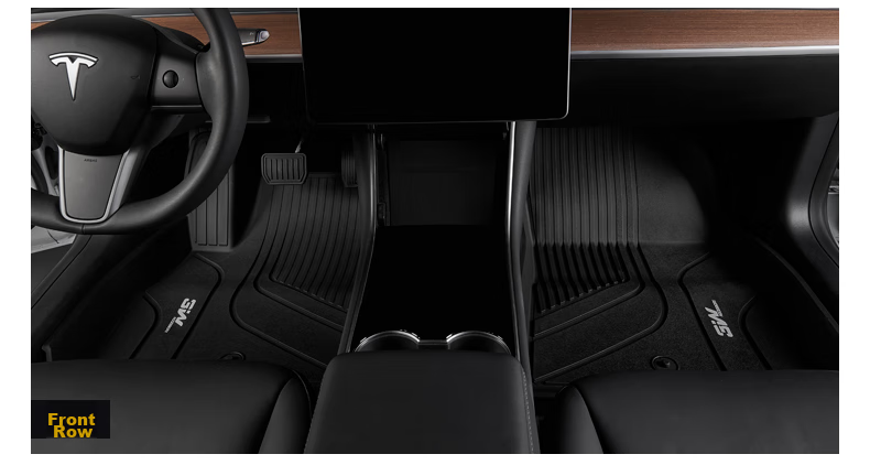 Комплект ковриков для Tesla Model 3 (обновленная версия), 5 шт., 3W, TPE + ковровое покрытие, черный