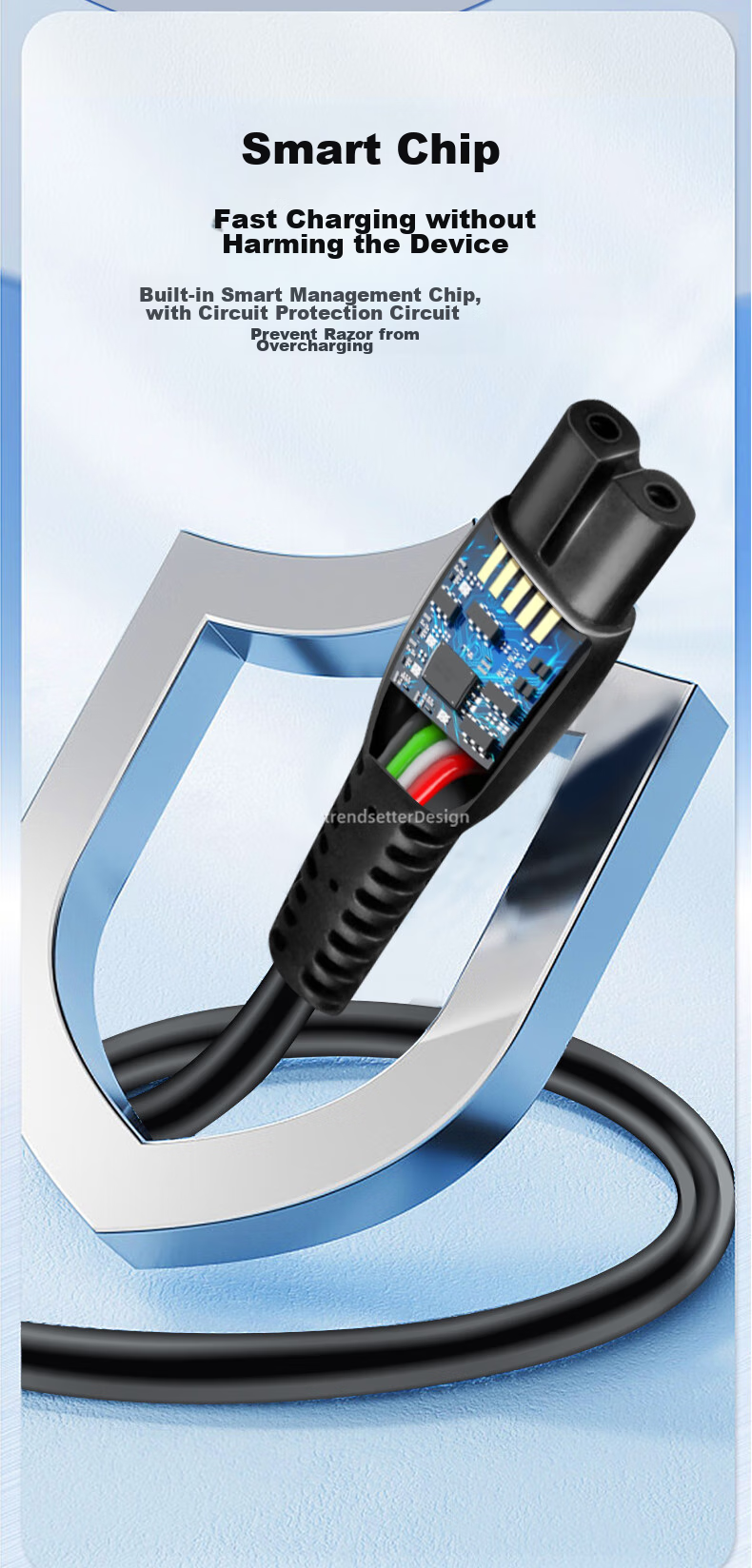 Зарядный кабель Chaofan для бритв Philips, триммеров, HQ8505/S1112/S2306/S5803/S8850/X5001/2/3, аксессуары для шнура питания, черный