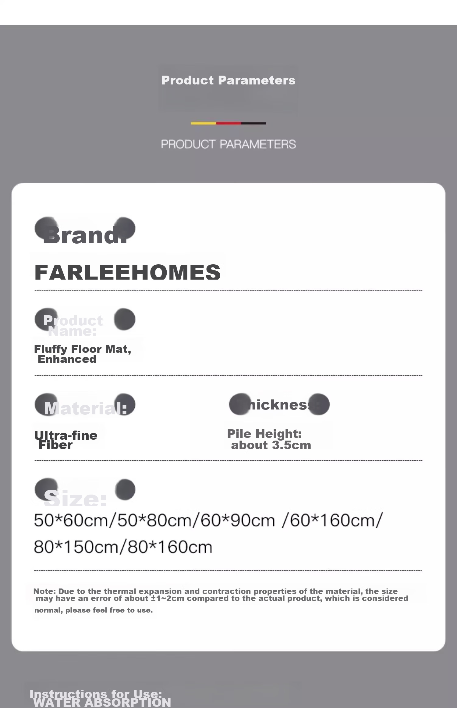 Коврик для ванной FARLEEHOMES, впитывающий, для туалета, для пола, банное полотенце