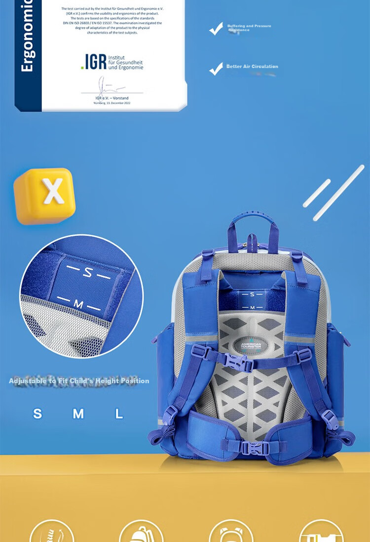 Рюкзак AMERICAN TOURISTER для девочек, удобный, для начальной школы (1-3 классы), защищающий позвоночник, антибактериальный, легкий, большой вместимости