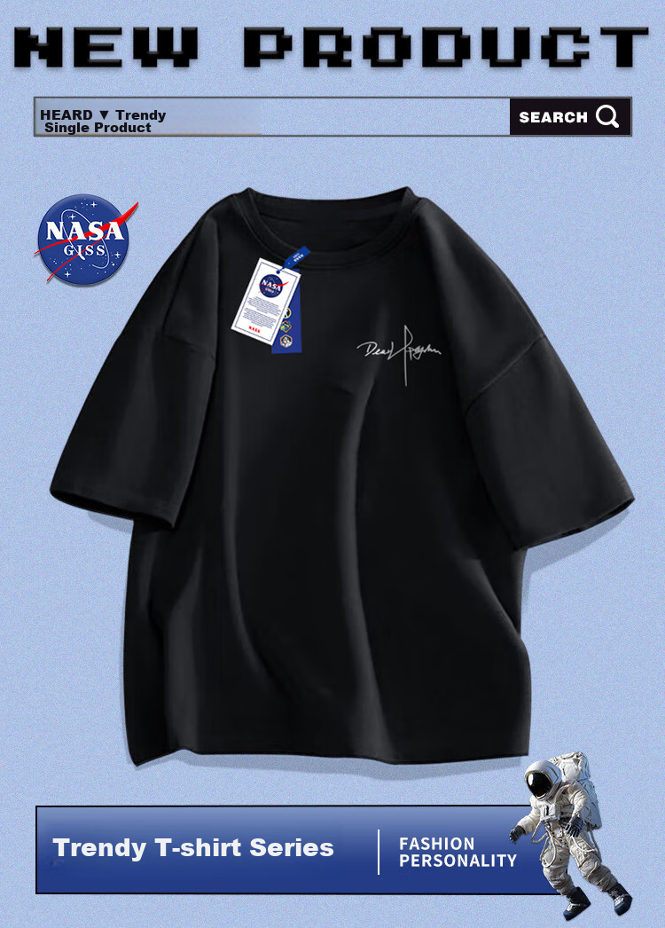 Мужская футболка NASA GISS, трендовая, летняя, из 100% хлопка, с круглым вырезом, принтом, свободного кроя, с коротким рукавом, белая, размер XL