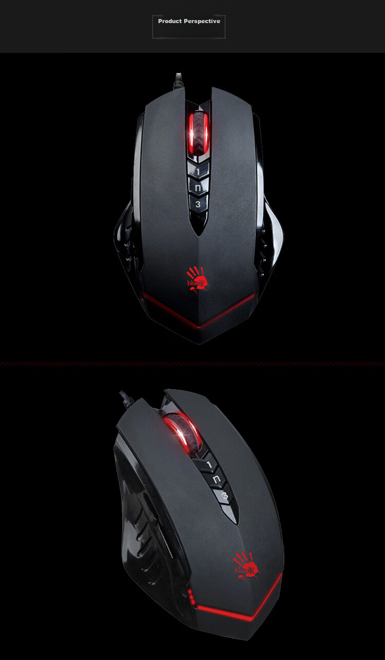 Игровая мышь A4TECH V8M Wired Gaming Mouse, проводная, оптическая, 3200 DPI, USB, черная