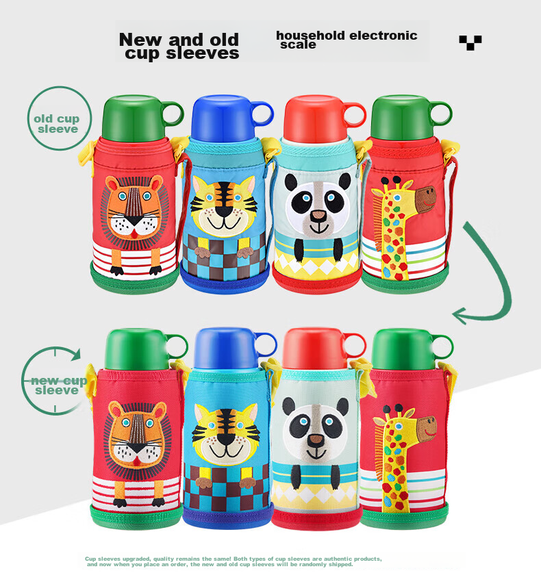 Детская термобутылка TIGER [Ограниченная серия Jingdong] с двойными крышками, 600 мл, для студентов, подарок на Новый год