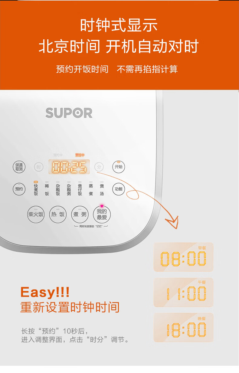 苏泊尔（SUPOR） 电饭煲IH电磁加热迷你电饭锅2-4人3L球釜智能预约家用SF30HC649 SF30HC649