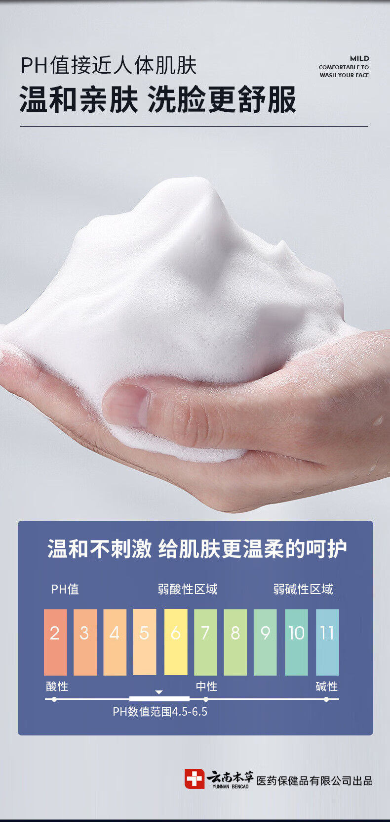 云南本草美白洗面奶150g男女去黄祛斑净痘控油补水烟酰胺提亮肤色洁面乳