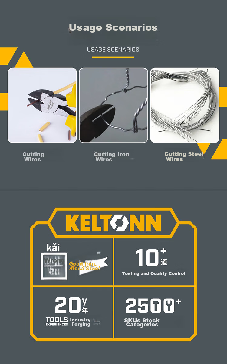 Клещи KELTONN KT1826, 6-дюймовые, для боковой резки, черненые, устойчивые к ржавчине