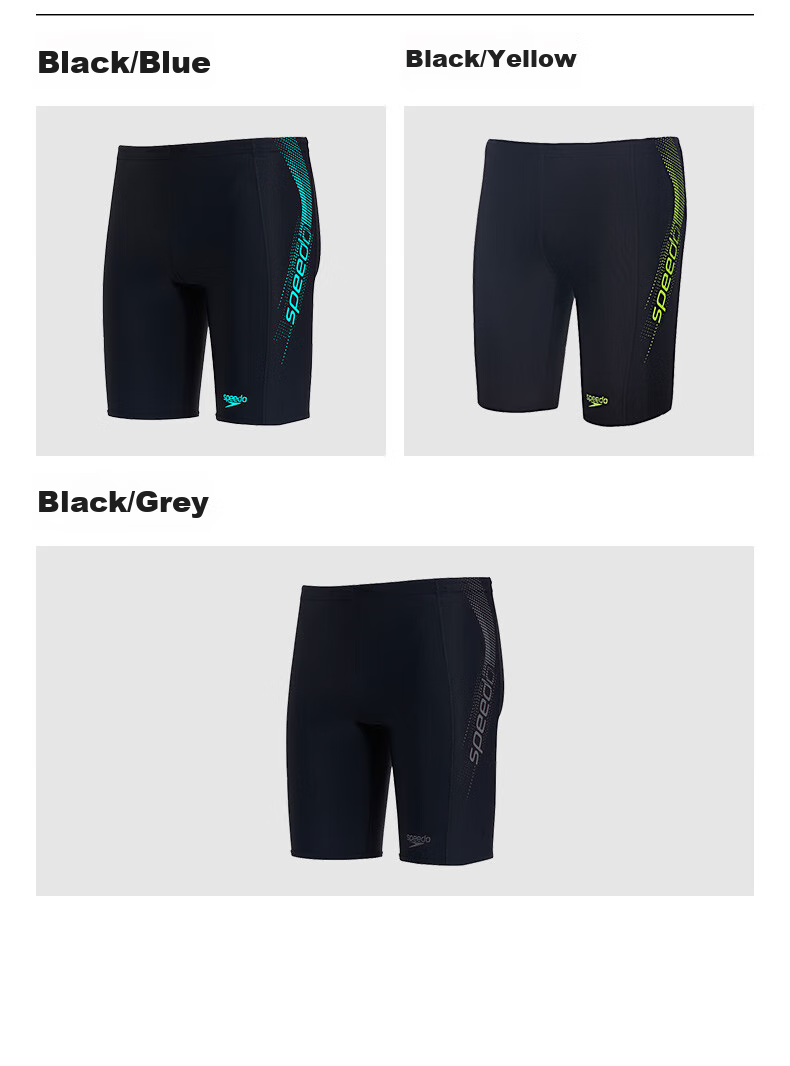 Мужские плавки Speedo, стильные и удобные, профессиональные тренировочные шорты до колена с высокой эластичностью и быстрым высыханием, черные/серые, размер 32
