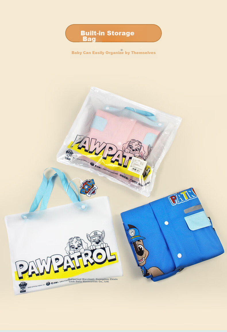 Детский непромокаемый плащ PAW PATROL с рюкзаком, прозрачный, для мальчиков и девочек, для детского сада, начальной школы, размер S