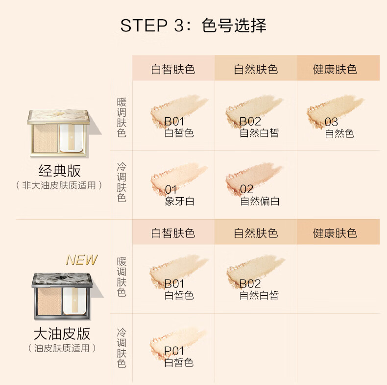 完美日记羽缎柔雾遮瑕粉饼P01(冷调白皙色)7g油皮版持久控油高级雾面遮瑕定妆