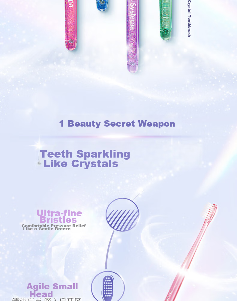 Зубная щетка Lion Fine Bristle, 0.01 Crystal Color, 4 шт., мягкая щетина, компактная головка, бережный уход за деснами, защита полости рта, семейная упаковка
