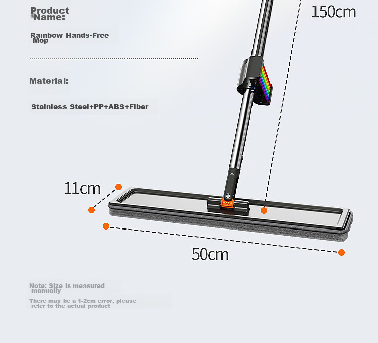 Швабра Jiabangshou Flat Mop, 50см, 4 насадки, без ручной стирки, для уборки полов, универсальная