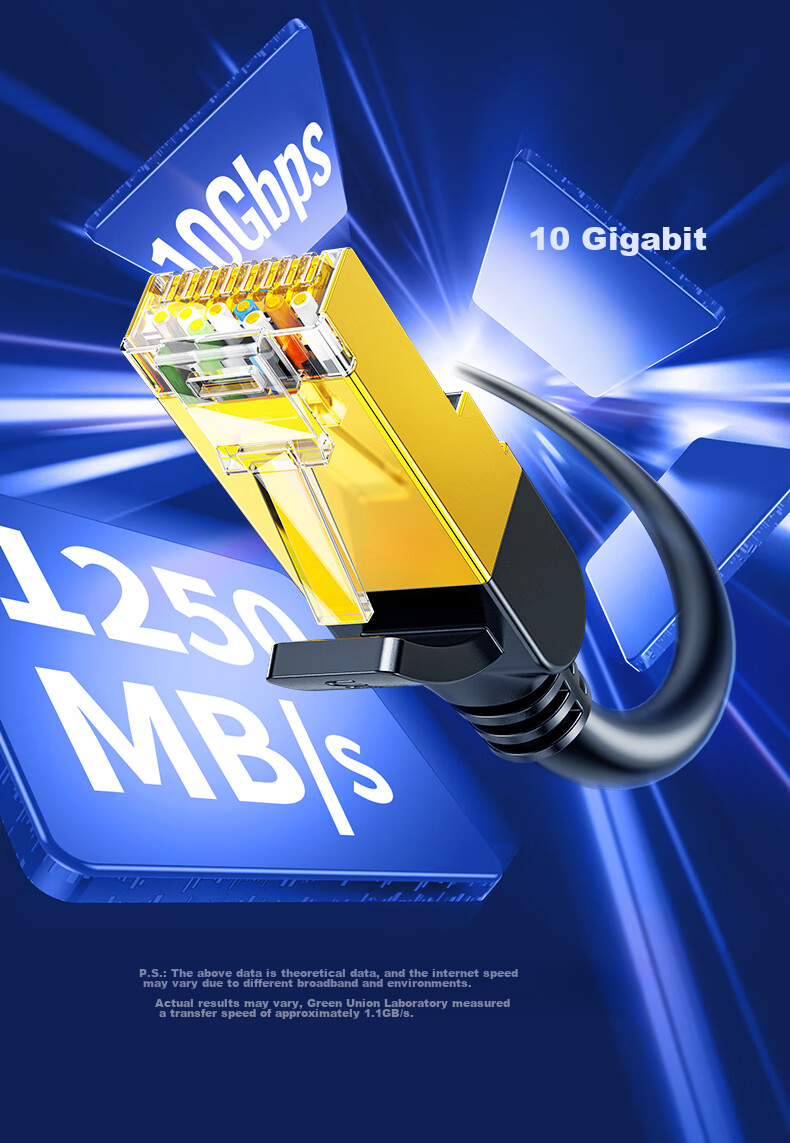 Кабель UGREEN CAT7 Ethernet, чистая медь, 10 Gigabit, экранированный, сетевой кабель для компьютера, широкополосного доступа, игр, витая пара, совместимый с патч-кордом 2.5G, 5 метров, 11271