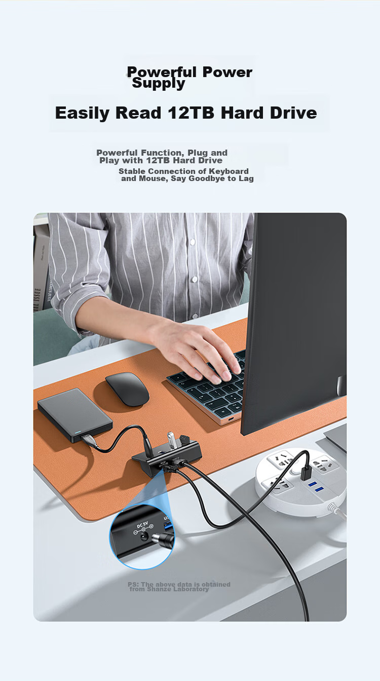 USB-концентратор SAMZHE JXQ-H04, 4 порта USB 3.0, алюминиевый сплав, высокоскоростной