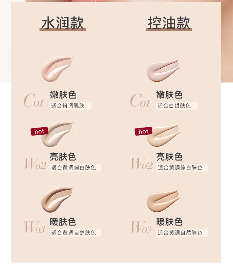 优沃朵（UODO）粉底液30ml  持久不脱妆雾面哑光自然遮瑕bb霜女 美肌水润款W02适合自然偏白