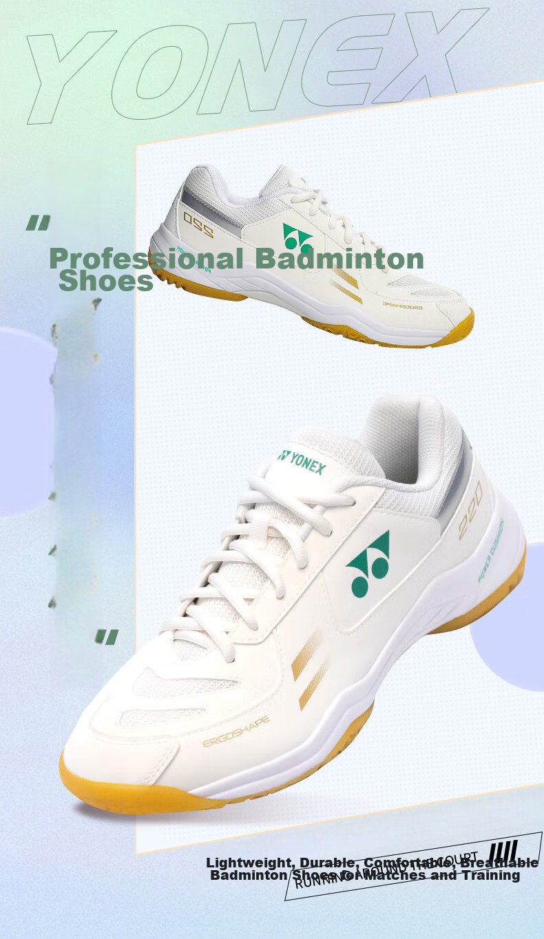 Кроссовки для бадминтона YONEX SHB220CR, мужские, размер 40, белые