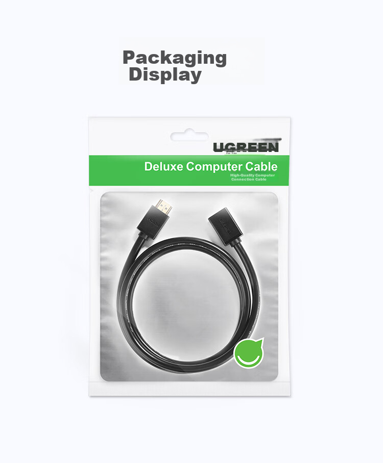UGREEN HDMI Extension Cable Male to Female, 4K Digital High-Definition Cable, 3D Video Cable, Data Connection Cable for Laptop, TV, Monitor, Projector, 1 Meter