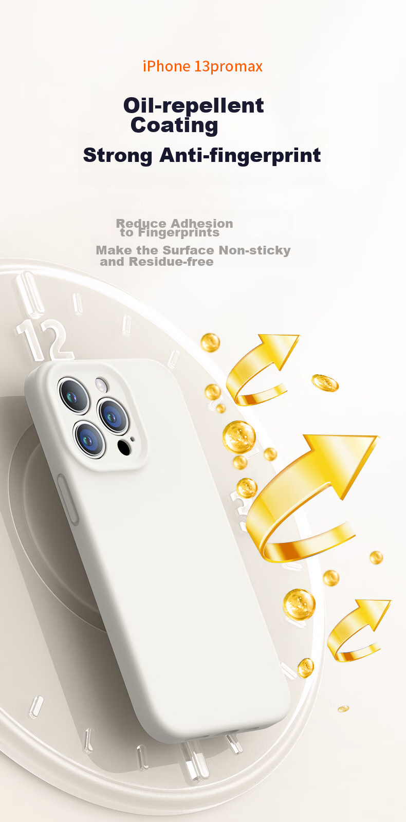 Чехол NEYAA для iPhone 13 Pro Max, силиконовый, противоударный, тонкий, с защитой камеры, золотой