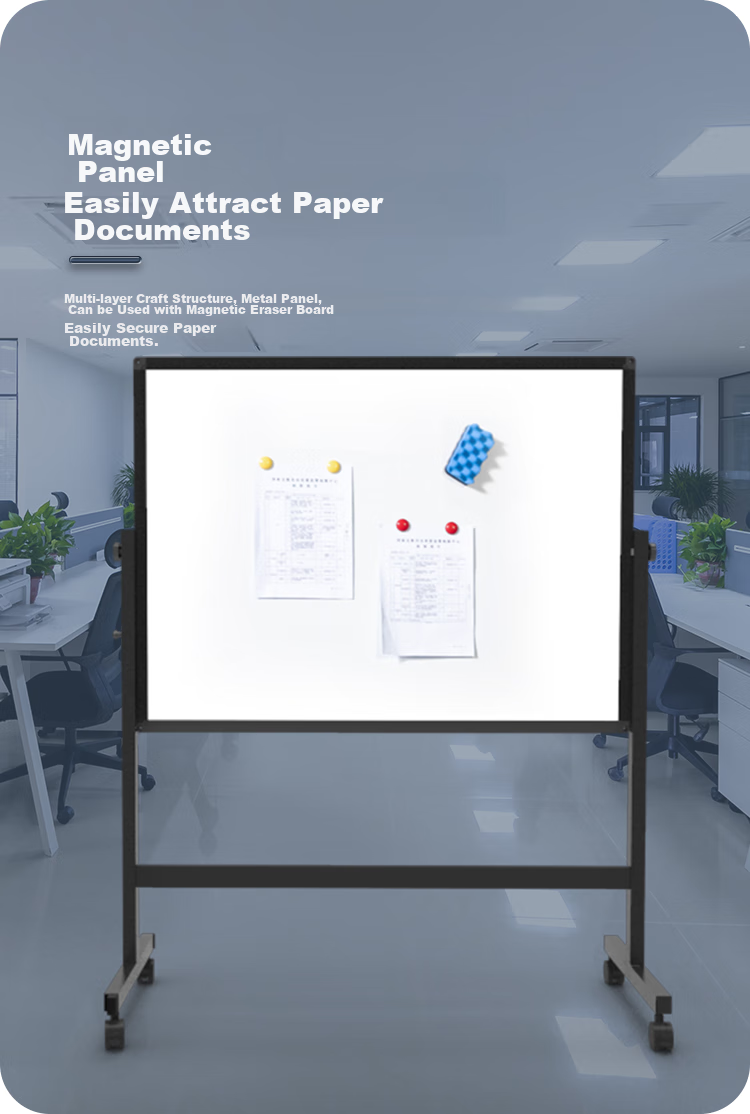 BBNEW 90x120cm Двусторонняя магнитная маркерная доска на подставке, регулируемая по высоте, передвижная