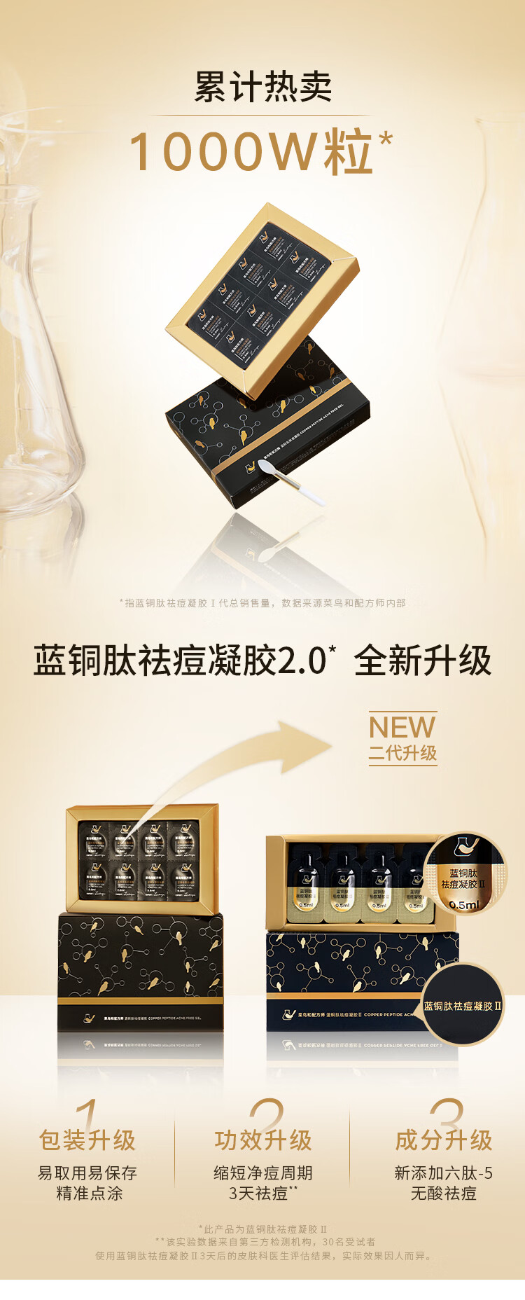 菜鸟和配方师蓝铜肽祛痘凝胶16粒0.5ml/粒 修护控痘淡化痘印护肤品 新旧款随机