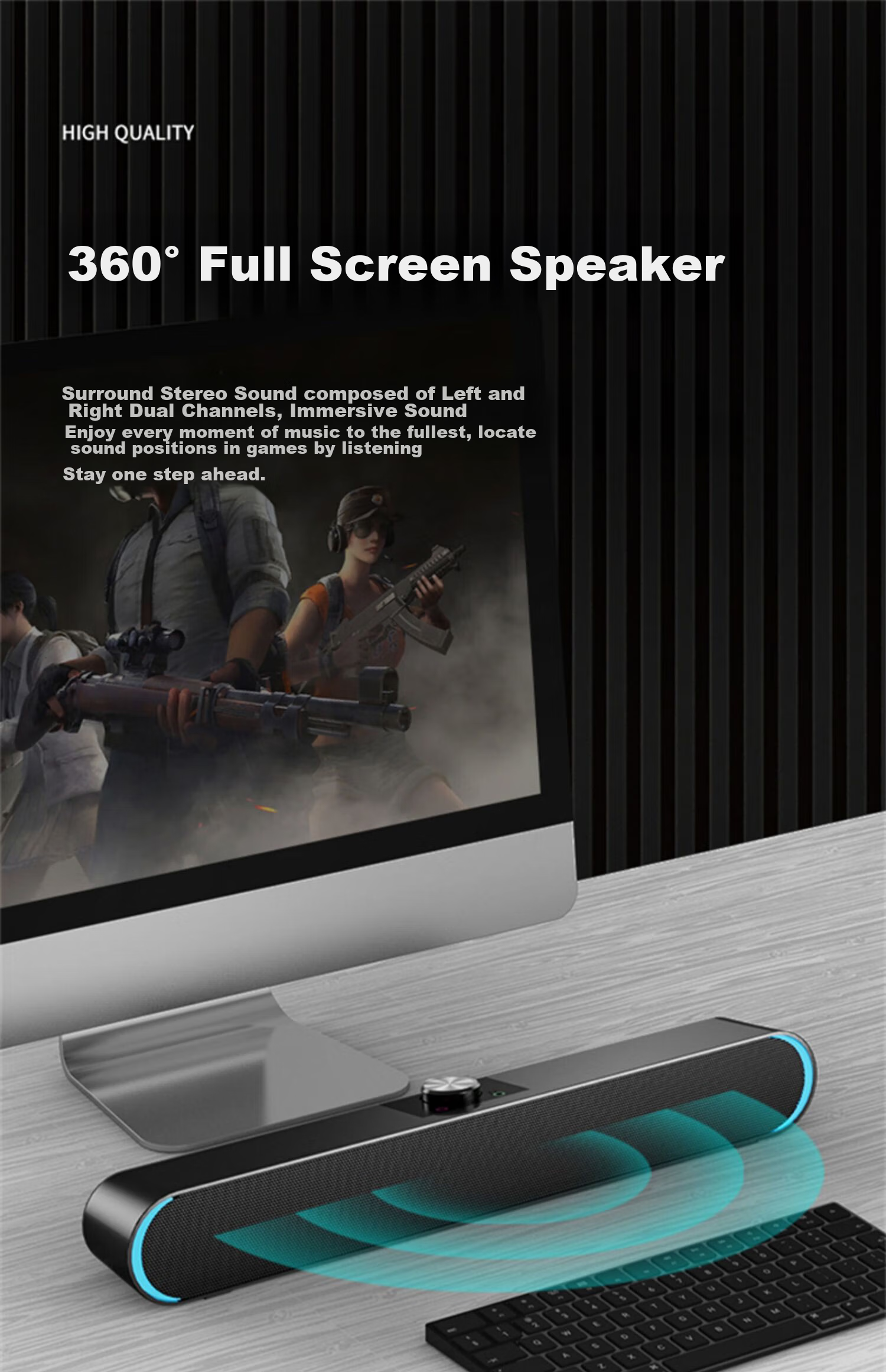 Колонки SADA V-183 Bluetooth/USB с микрофоном, мини-сабвуфер, настольные, проводные, черный