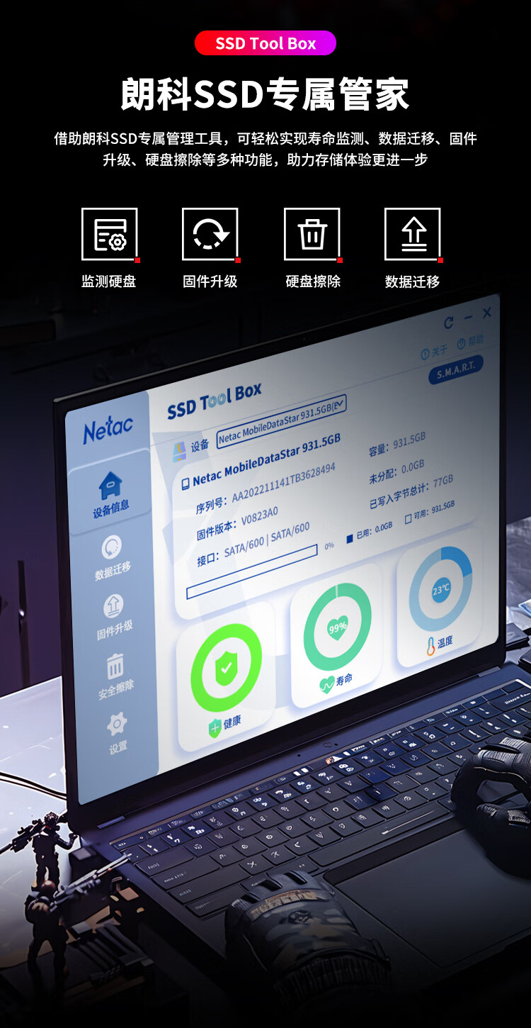 SSD-накопитель Netac N520S 1TB SATA III