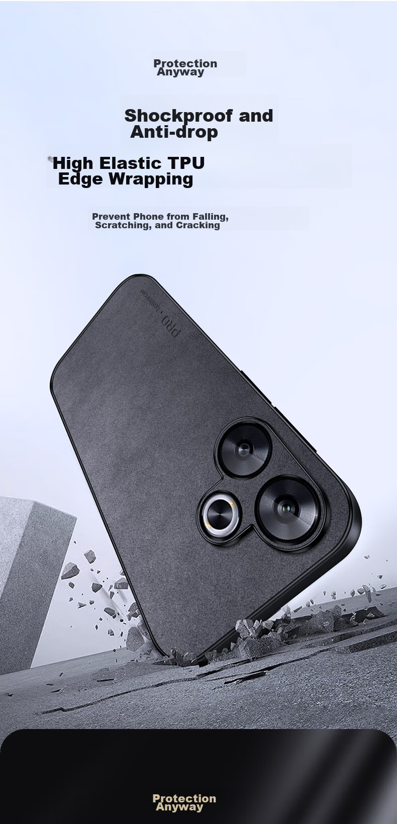 Чехол для Xiaomi Redmi Turbo 3, защитный, из силикона и искусственной кожи, черный, от бренда Shangsu