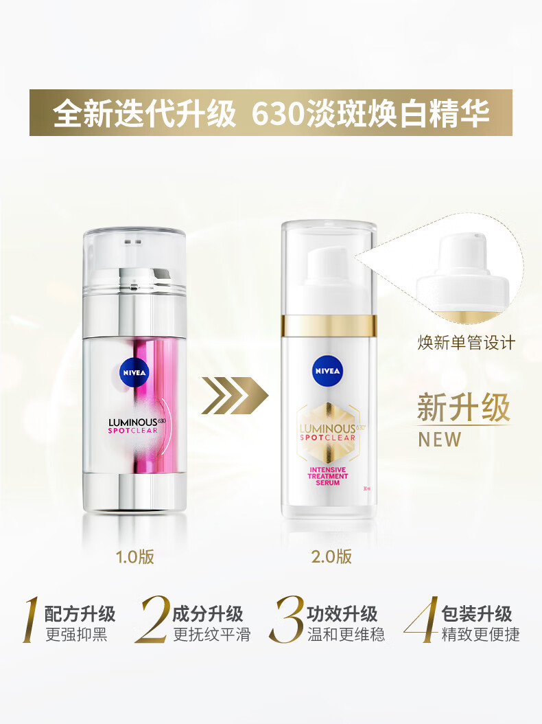 妮维雅【王星越同款】妮维雅630淡斑焕白精华30ml 美白精华祛斑去黄提亮 630精华+身体精华乳200ml