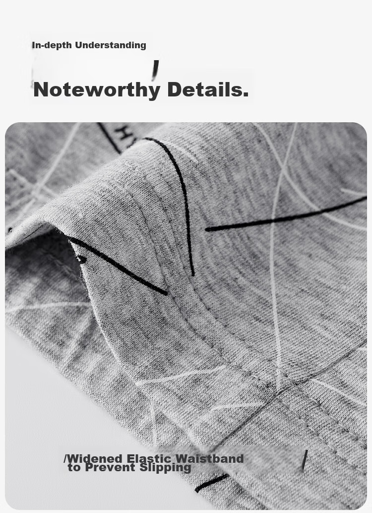 Мужские трусы Hengyuanxiang с антибактериальным эффектом, боксеры из хлопка с принтом, однотонные, средняя посадка, 4 шт.