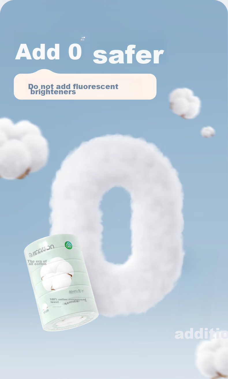 Одноразовые компрессионные полотенца PurCotton, 6 шт. х 6 упаковок, 100% хлопок, портативные для путешествий, купания, красоты и поездок, 66x32 см.