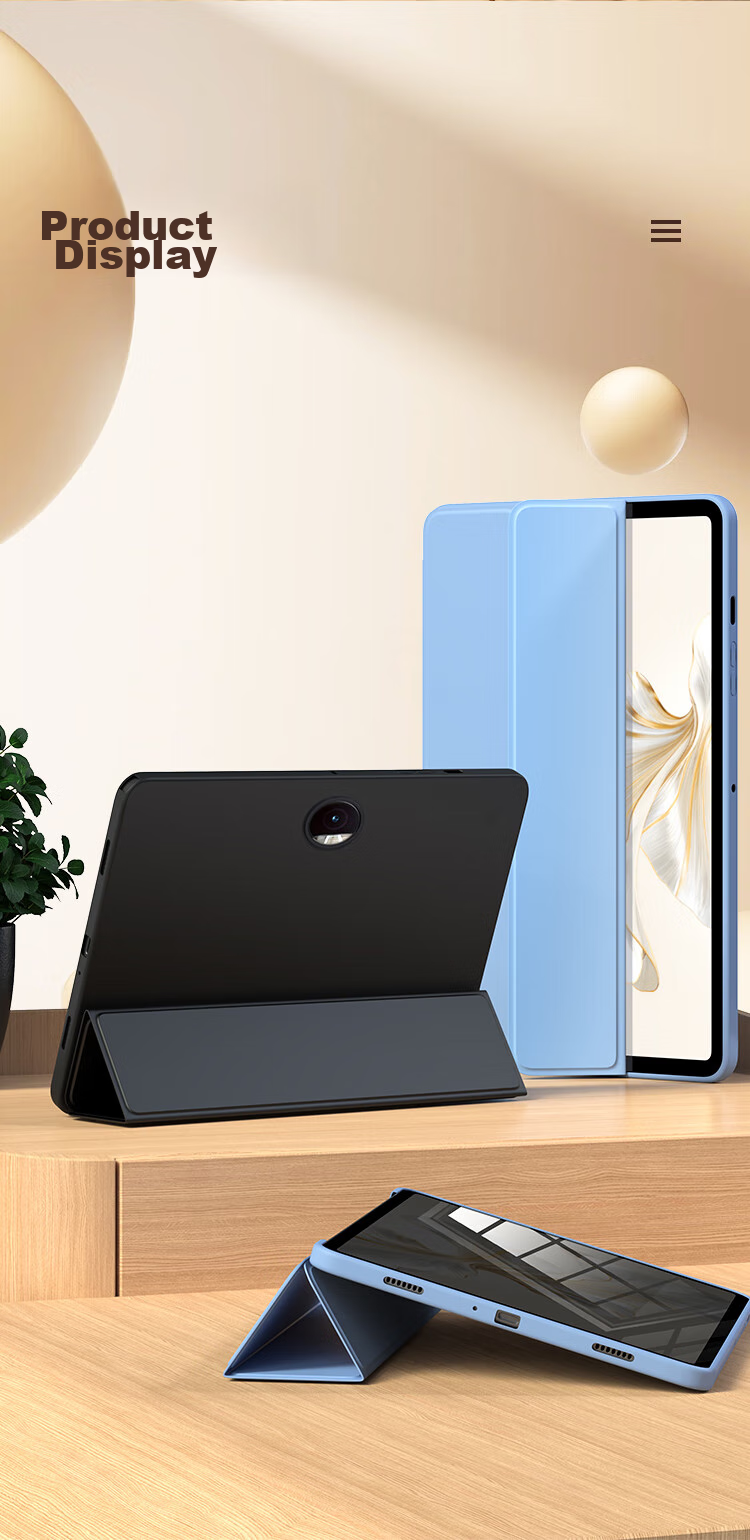 Чехол BIAZE для Honor Tablet V8 Pro/9 Pro 12.1 дюймов, противоударный, ультратонкий, с поддержкой трехкратного складывания, сиреневый