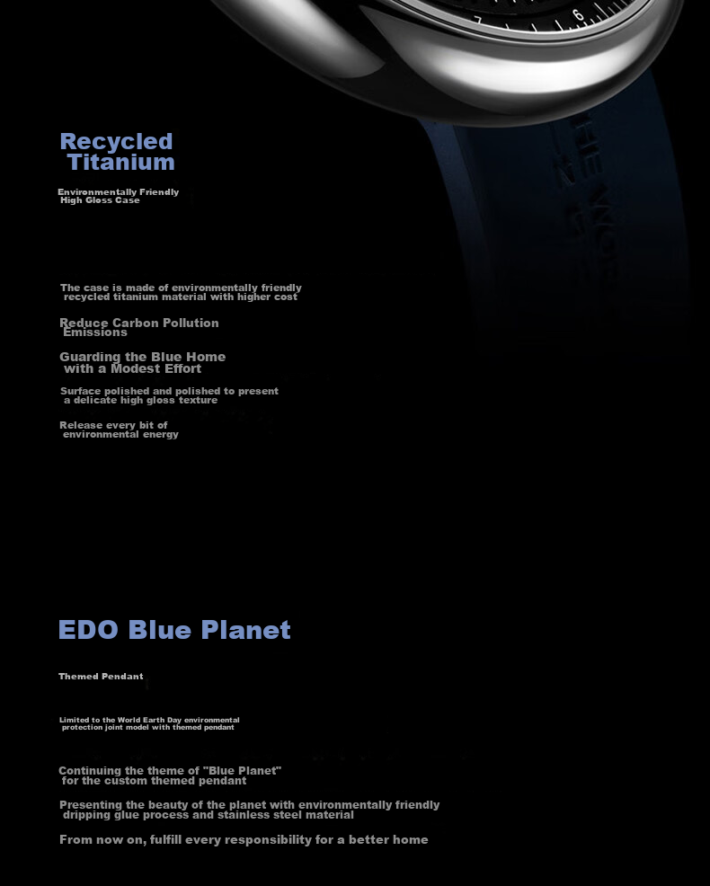 CIGA DESIGN U Series Blue Planet Earth Watch Upgraded Version Wristwatch, Men's Watch, New Year Gift
