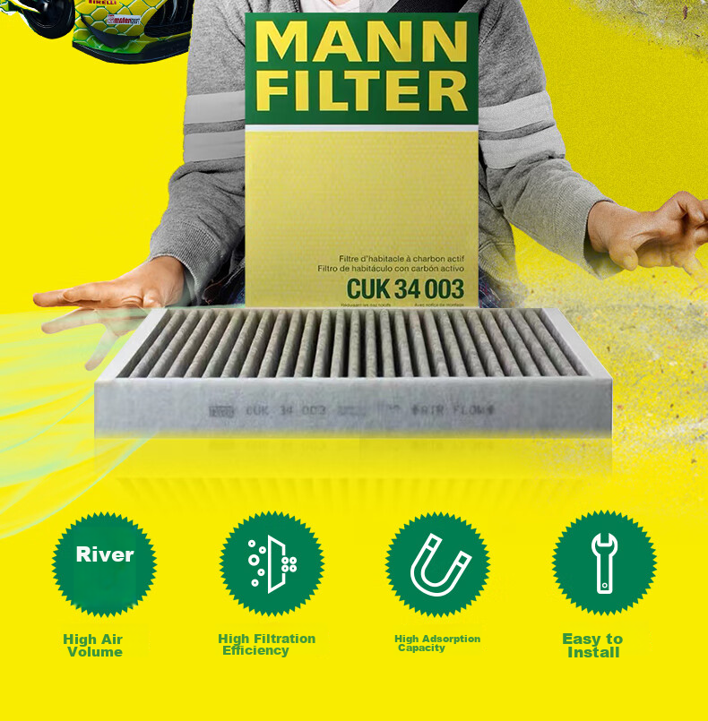 Фильтр салона MANNFILTER CUK25015/21-2+CU47025/3-2+CUK46025-2 для Tesla Model Y, комплект из 3 шт.