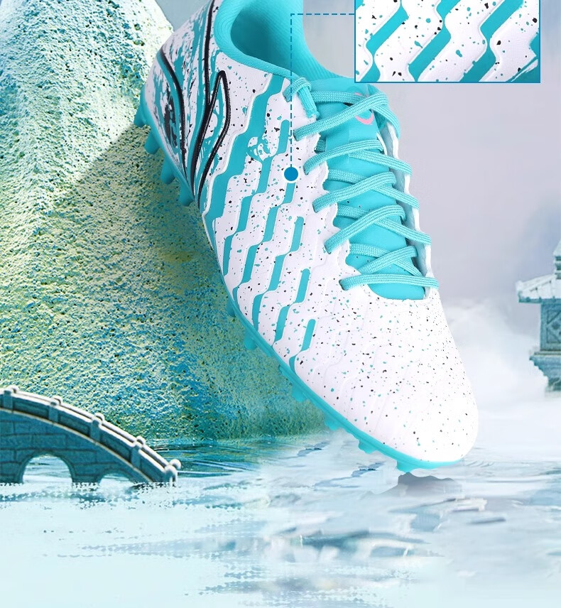 Детские футбольные бутсы Li-Ning MG, для подростков, мальчиков и девочек, нескользящие, износостойкие, профессиональные, зеленые, размер 32