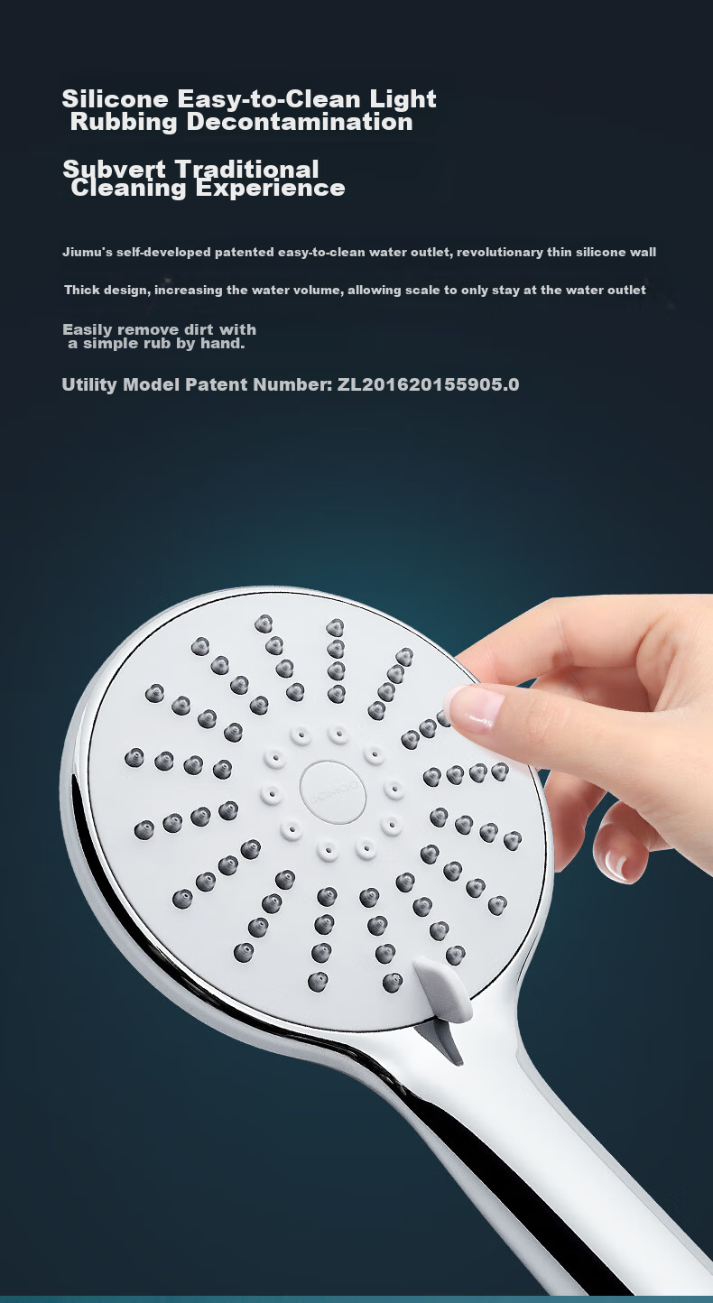 Душевая система JOMOO 35324-592/1B, интегрированная, с силиконовой насадкой, 3 режима, серебристая