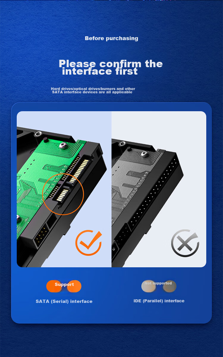 Кабель SATA 3.0 SAMZHE TK07 (прямой к прямому) + кабель питания SATA для SSD, комплект для подключения жесткого диска