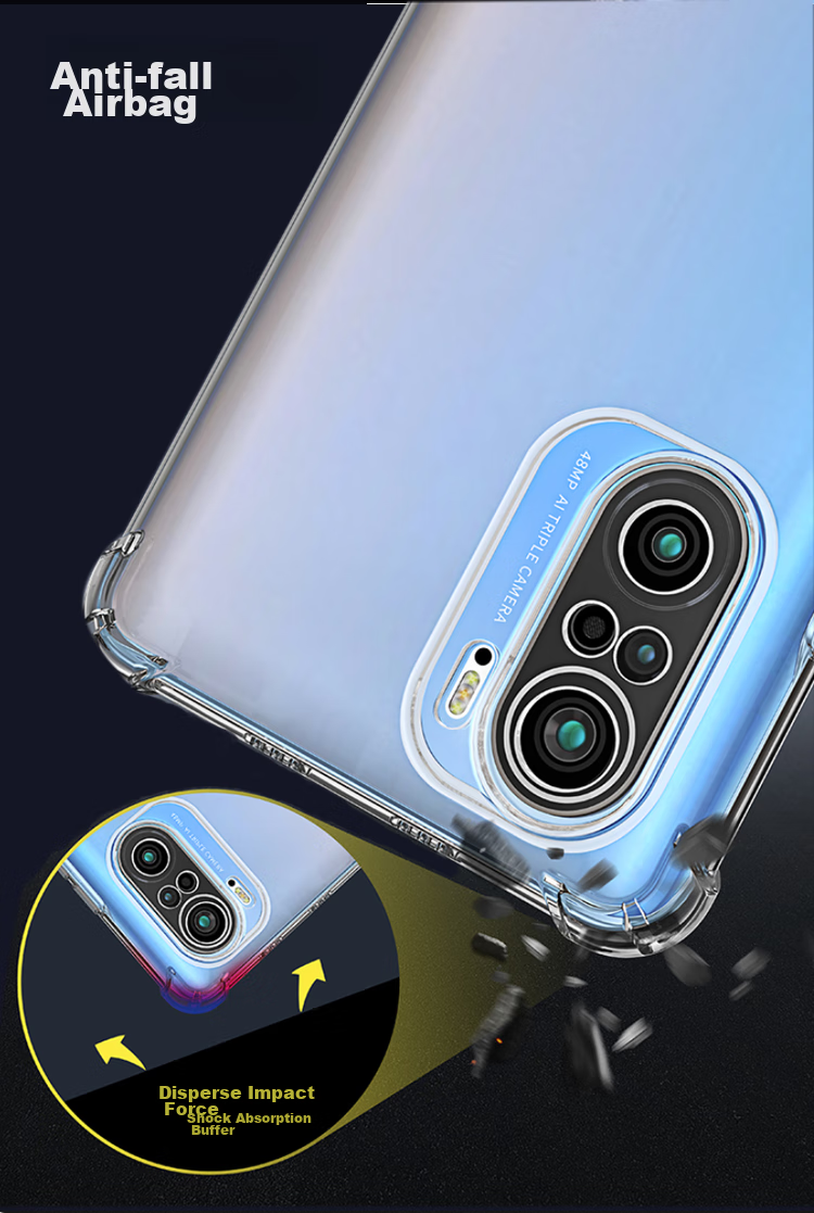 Противоударный чехол MAIKUQI для Xiaomi Redmi K40/K40 PRO, полностью прозрачный, с защитой от падений