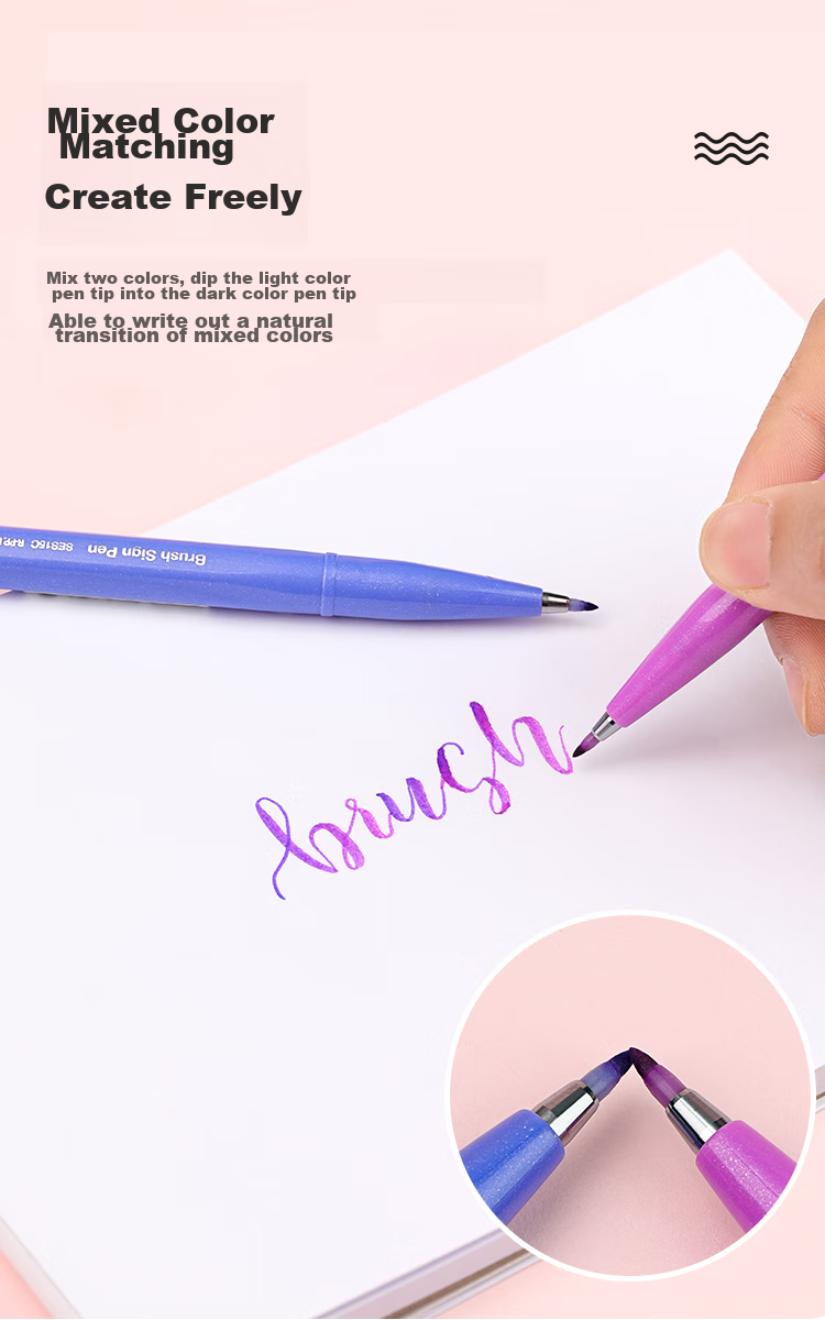 Маркер Pentel SES15C, фиолетовый, с мягкой кистью, для каллиграфии и рисования, 1 шт.