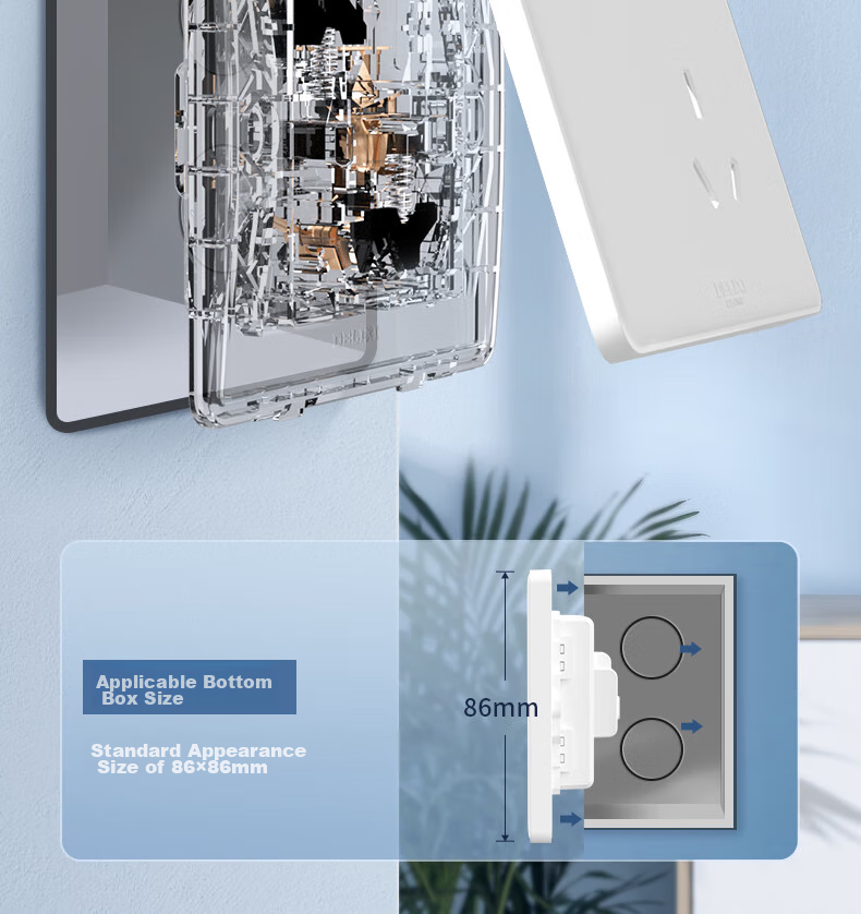Выключатель DELIXI CD815 Series, однополюсный, двойной бросок, QSE86K2