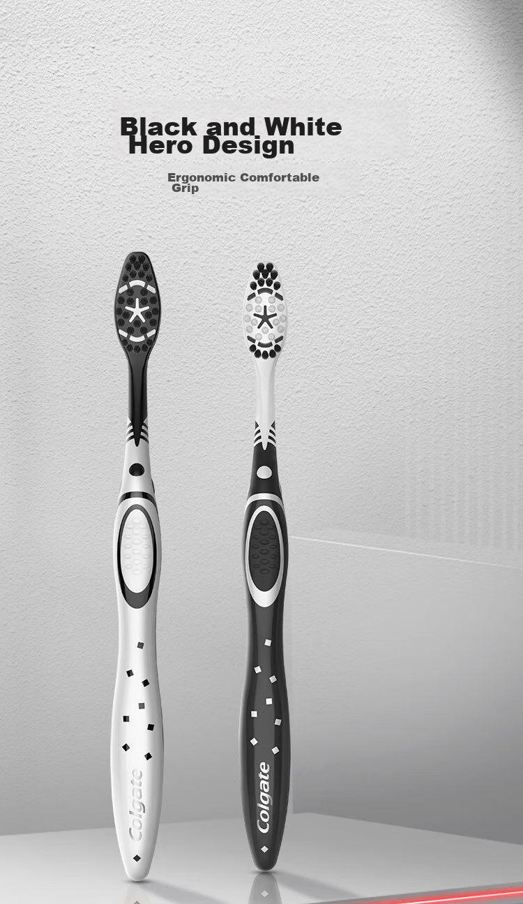 Зубная щетка Colgate Ультра Белая, с угольным волокном, мягкая щетина, 4 шт.