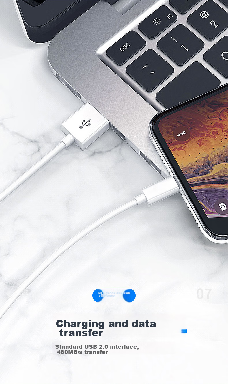 Зарядное устройство Zitai для Apple 14/13, кабель Type-C, совместимый с iPhone 14/13/12/11/XS/XR/8/iPad, 2A зарядное устройство + 1-метровый кабель Apple, белый
