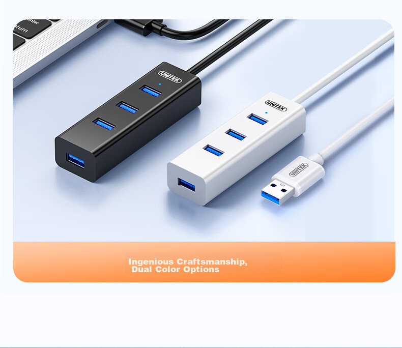 USB-хаб UNITEK Y-3089ABK, 4 порта USB 3.0, кабель 1.2 м, черный