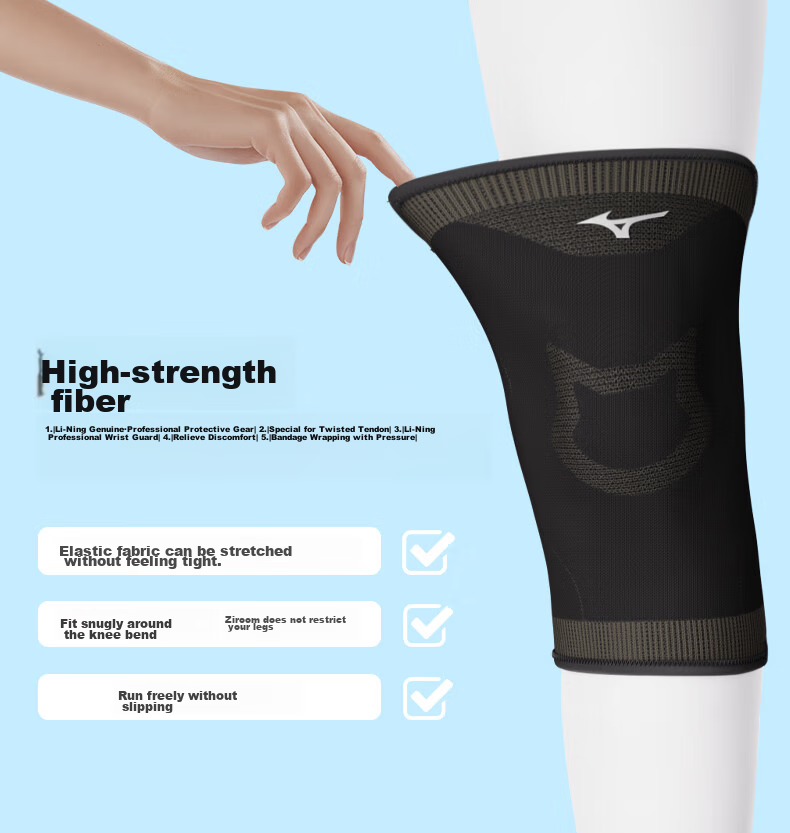 Детские наколенники MIZUNO для спорта, баскетбола, бега, футбола, защита от падений, черные, размер M, 2 шт.