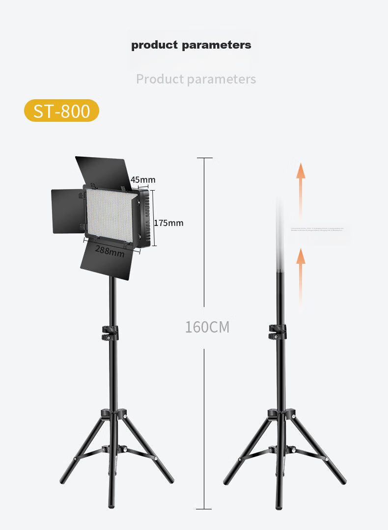 Светодиодный заливающий свет SOMITA ST-800, 800LED, 3200-5600K, для видеосъемки, фотостудии, стриминга