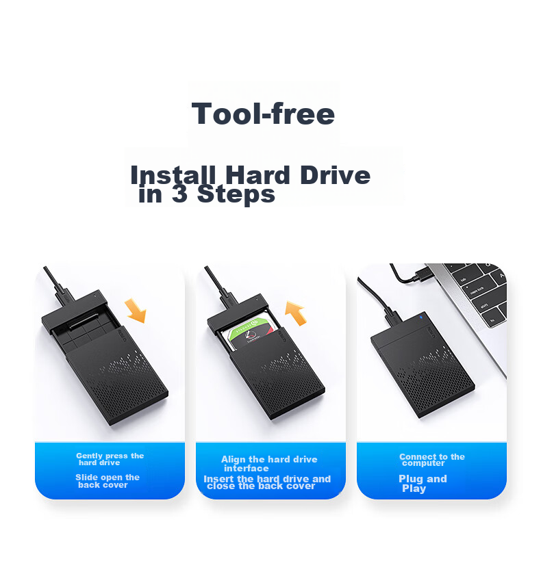 Внешний корпус для жесткого диска UNITEK S233C, 2.5 дюйма, USB 3.0 Type-C, для SSD и HDD