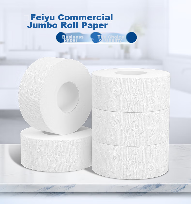 Рулонная туалетная бумага Feiyu ZB007, 4 слоя, 12 рулонов в упаковке, для коммерческого использования, 370г