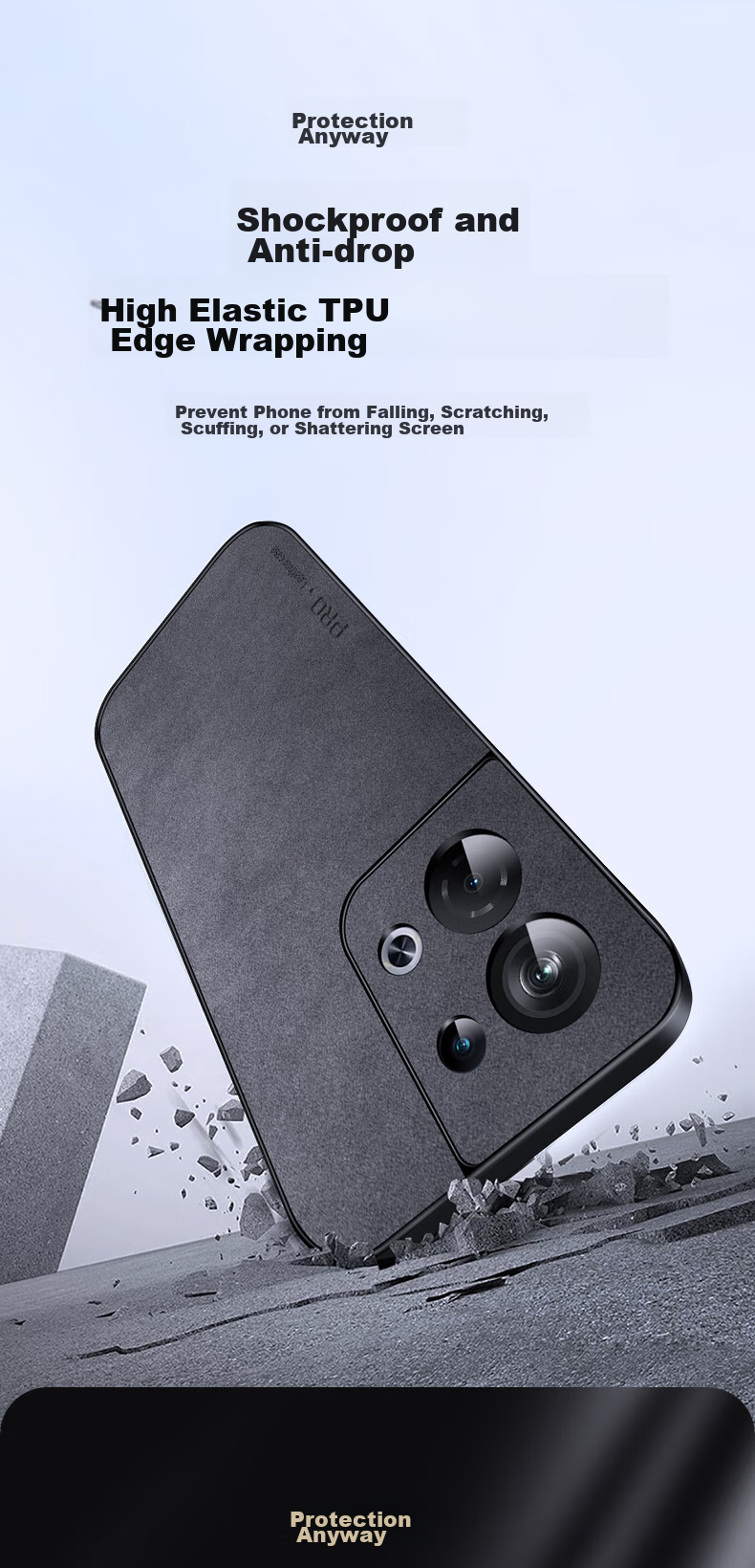 Чехол для телефона Shangsu для OPPO Reno8, противоударный, защита объектива, защита от отпечатков пальцев, тонкий, черный