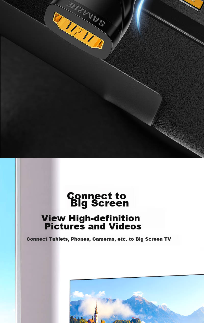 Переходник SAMZHE Mini HDMI на HDMI HFD-03, для подключения планшетов и камер к телевизору или монитору