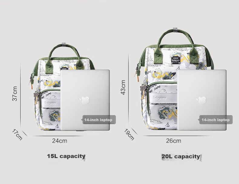 Рюкзак-переноска для детей Babycare Mommy Bag, многофункциональный, вместительный, для мам, с отделением для бутылок, серый