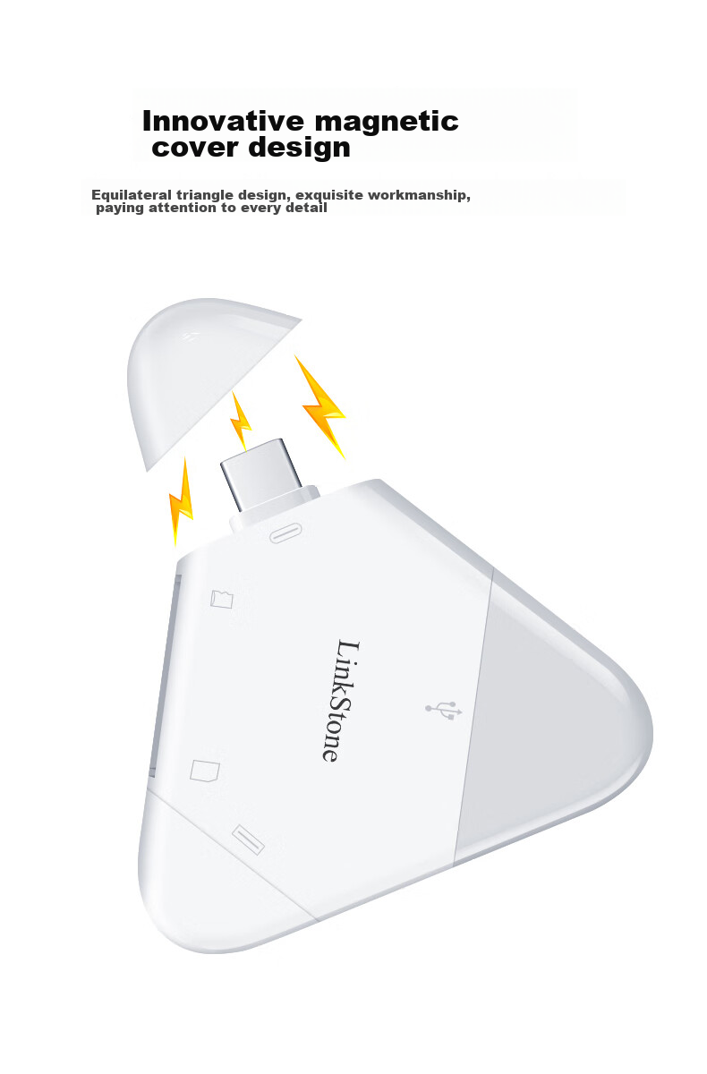 Кардридер LinkStone USB 3.0 OTG, с поддержкой Lightning/Type-C/USB, для карт SD/TF, для планшетов Android, смартфонов, камер, систем видеонаблюдения и дронов